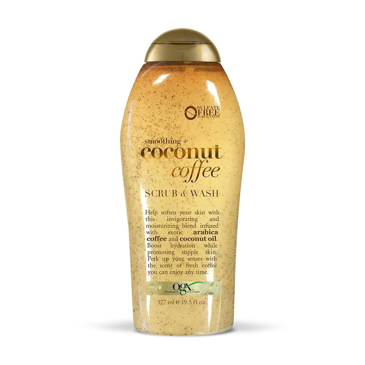 OGX Nourishing Coconut Coffee Wash, exfoliante corporal
