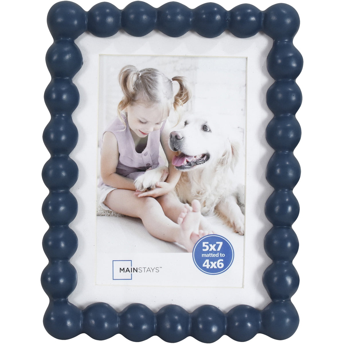 Mainstays Washed Indigo Bubble Beaded Picture Frame