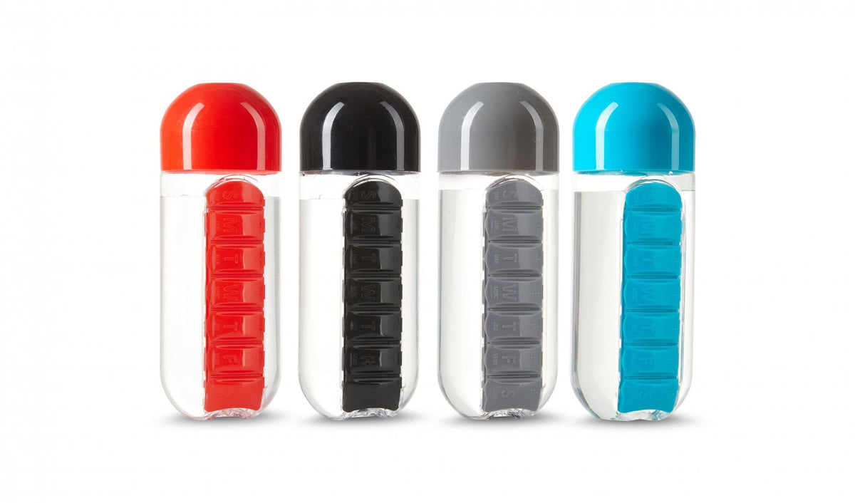 Water Bottle Portable Pill Organizer